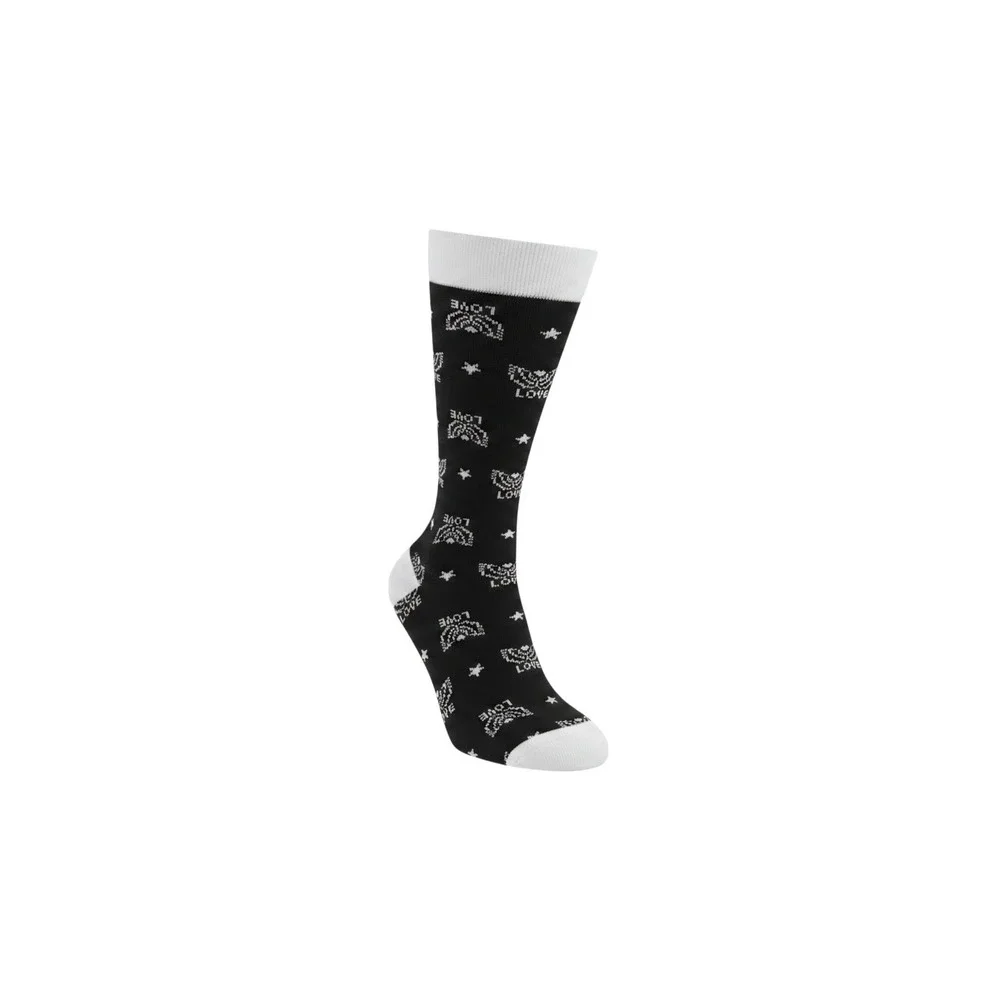 Claire's Over The Knee Socks Womens 9-11 Black New Love Heart Star Winged Knit